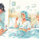 Ilustración de las etapas de un resfrío común en una persona.