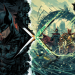 Illustration showing two separate comic book universes with a barrier between them to symbolize their lack of integration.