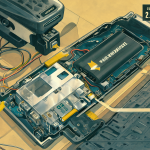 Esquema de conversión de voltaje de un cargador a una laptop.