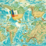 Mapa conceptual educativo comparativo de regiones globales.