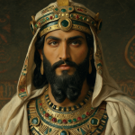 Retrato histórico de Moisés con vestimenta egipcia antigua