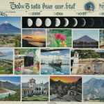 Contratapa de calendario con diseño tradicional, inicio en lunes, lunas y fotos turísticas