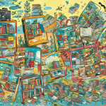 Ilustración mostrando diversas tiendas online y plataformas para la compra de libros usados en Chile.
