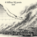 Gráfico mostrando la pérdida de puntos de IQ y contaminación por plomo