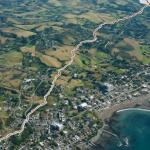 Mapa y vista aérea de la ruta entre Temuco y Puerto Domínguez