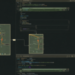 Esquema técnico de un flujo de trabajo en ComfyUI mostrando dos métodos de carga de archivos, destacando la solución limpia con nodos estándar.