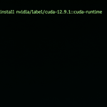 Ilustración del comando conda install para CUDA y cuDNN