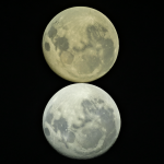 Vista detallada de la Luna mostrando su doble orientación hemisférica