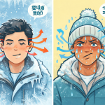 Infografía científica mostrando las diferencias en la pérdida de calor entre invierno y verano