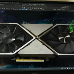 Escritorio de Linux mostrando una tarjeta gráfica NVIDIA RTX 3090 integrada en el sistema.