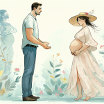 Ilustración comparativa de la altura entre un hombre y una mujer