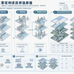 Gráfico que muestra dos diagramas: uno con una sola ventana central para la arquitectura antigua, y otro dividido en varios bloques para la arquitectura moderna.