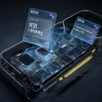Diagrama técnico mostrando una tarjeta gráfica NVIDIA RTX 3090 con modelos Qwen y DeepSeek flotando sobre ella, representando el uso eficiente de la memoria.