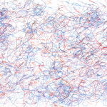 Un gráfico abstracto con líneas entrelazadas que representan el caos del orden de lanzamiento de series de anime.