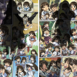 Split-screen infographic comparing Negima and Love Hina anime adaptations