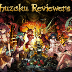 Ilustración que compara la escritura japonesa 'Ishuzoku Reviewers' con su traducción propuesta en español.