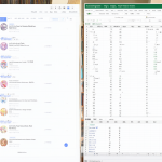 Split screen showing MyAnimeList interface on left and messy Excel sheet on right.