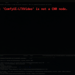 Terminal window showing the specific installation error message for LTXVideo.