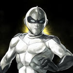 Retrato del héroe Gekkō Kamen en su traje clásico