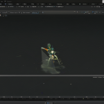 Interfaz de usuario de Blender mostrando un menú desplegable restringido a una ventana, con indicadores visuales de desbordamiento.