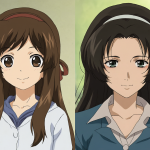 Imagen dividida que muestra a Tohru Honda en su versión clásica y moderna