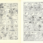 Ilustración que muestra la diferencia entre el manga occidental espejado y el formato japonés estándar
