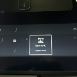 Pantalla del Xiaomi TV Stick mostrando la aplicación App Manager con la opción de exportación seleccionada.