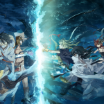 Personajes de Rokka suspendidos en un vacío entre dos mundos separados.