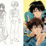 Historical comparison of manga vs anime character designs from the 1980s and 1990s