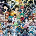 Collage vibrante de personajes icónicos de series clásicas como Kenshin, Ranma y Ghost in the Shell con sus logotipos modernos, celebrando la segunda edad dorada de los remakes.