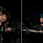 Ozzy Osbourne tocando la armónica al lado de Michael Cretu en su estudio musical.