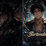 Composición dividida mostrando las dos versiones del anime Bartender.