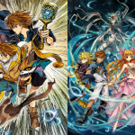 Imagen dividida mostrando el estilo anime de los ochenta junto a personajes de Kingdom Hearts en batalla.
