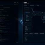 Diagrama técnico de la integración entre un entorno de programación y una interfaz de generación por IA.