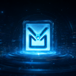 Logo del modelo de IA en una interfaz holográfica junto a una pantalla de televisión.