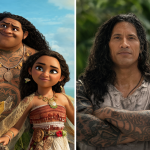 Imagen dividida mostrando a los personajes originales y la versión en vivo del remake.