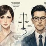 Ilustración conceptual mostrando dos figuras humanas en un entorno abstracto, representando los sesgos cognitivos y la naturaleza del atractivo físico en las relaciones sociales.