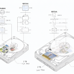 Technical illustration of AI model architecture and storage analogy