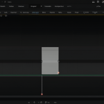 Interfaz del editor de video mostrando una línea de tiempo de audio con un segmento silenciado.