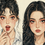 Ilustración conceptual del contraste entre celebridades y la realidad biológica
