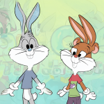 Ilustración de Buster Bunny y Babs Bunny juntos como hermanos gemelos.