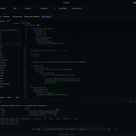 Pantalla del software Bionic mostrando una interfaz oscura con letras grandes.