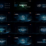 Collage de logotipos de concursos de video con IA