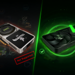 Ilustración dividida mostrando una Nvidia Tesla V100 sin soporte para CUDA 13 y una RTX 3090 con compatibilidad moderna.