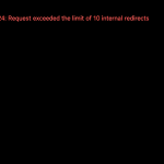Log de error de servidor mostrando un bucle de redirección interna en Apache.