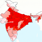 Mapa de la India mostrando zonas en rojo que indican persecución cristiana.