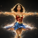 Mujer girando para transformarse en Wonder Woman