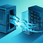 Ilustración de la transferencia de datos y migración de un servidor web a otro.