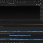 Captura de pantalla de la interfaz de Blender mostrando el editor de vídeo y la línea de tiempo del Video Sequencer.